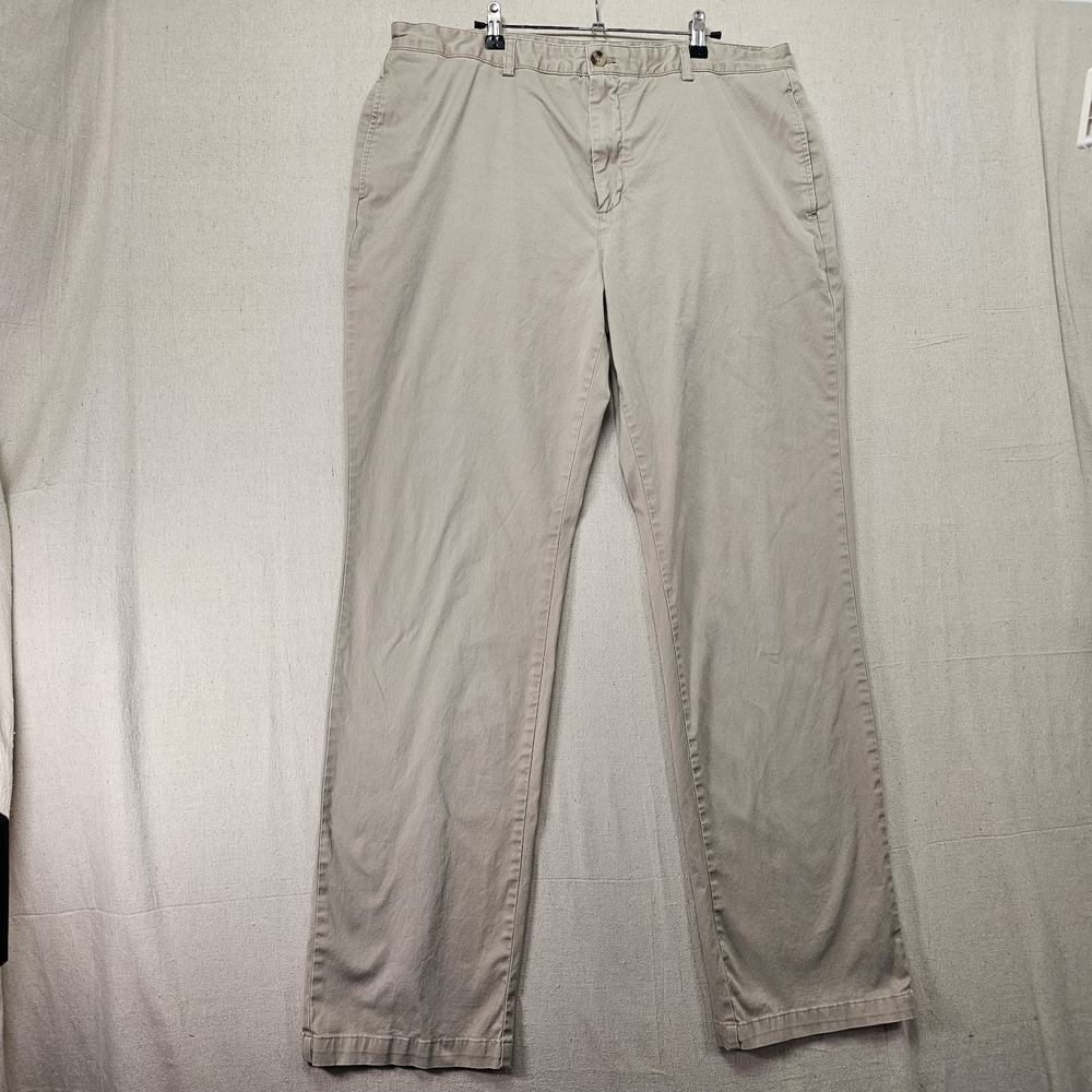 Vineyard Vines Club Pants Men's Size 38X36 Khaki Beige Chino Flat Front Straight
